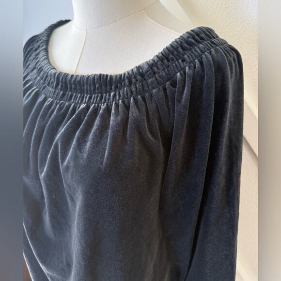 NWT J. Jill Wearever Collection Convertible Off-Shoulder Black Velvet Top Sz Med - Picture 3 of 10